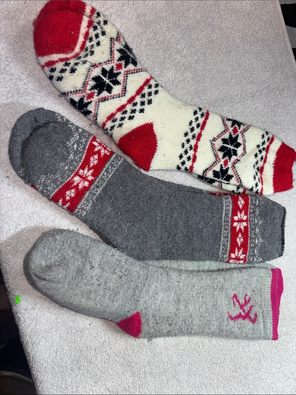 Men's Cozy Winter Socks Trio - Grey, Cream & Light Grey